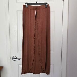 NWT Earthbound Trading Co long brown side slits skirt XL